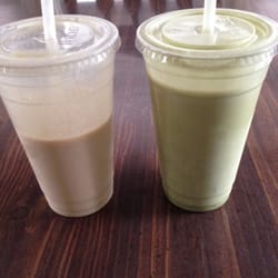 Fitness Fuels, LLC - Here are 2 of their specialty shakes: peanut butter bomb on the left and chocolate mint ripped on the right. Both gluten free!