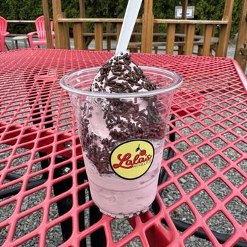 Lala's at Hilltop - Blackberry soft serve with chocolate sprinkles - Ice Cream & Frozen Yogurt Near Me - Pompey, New York