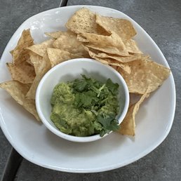 Fresh guacamole and crispy chips Fresh guacamole and crispy chips
