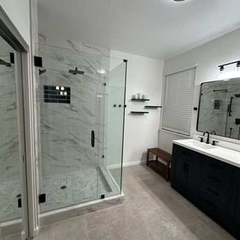 Folsom Remodel - Removed tub, expanded the shower, new floor tile, new shower floor tile, new shower wall tile - General Contractors Near Me - Folsom, California Folsom Remodel - Removed tub, expanded the shower, new floor tile, new shower floor tile, new shower wall tile - General Contractors Near Me - Folsom, California