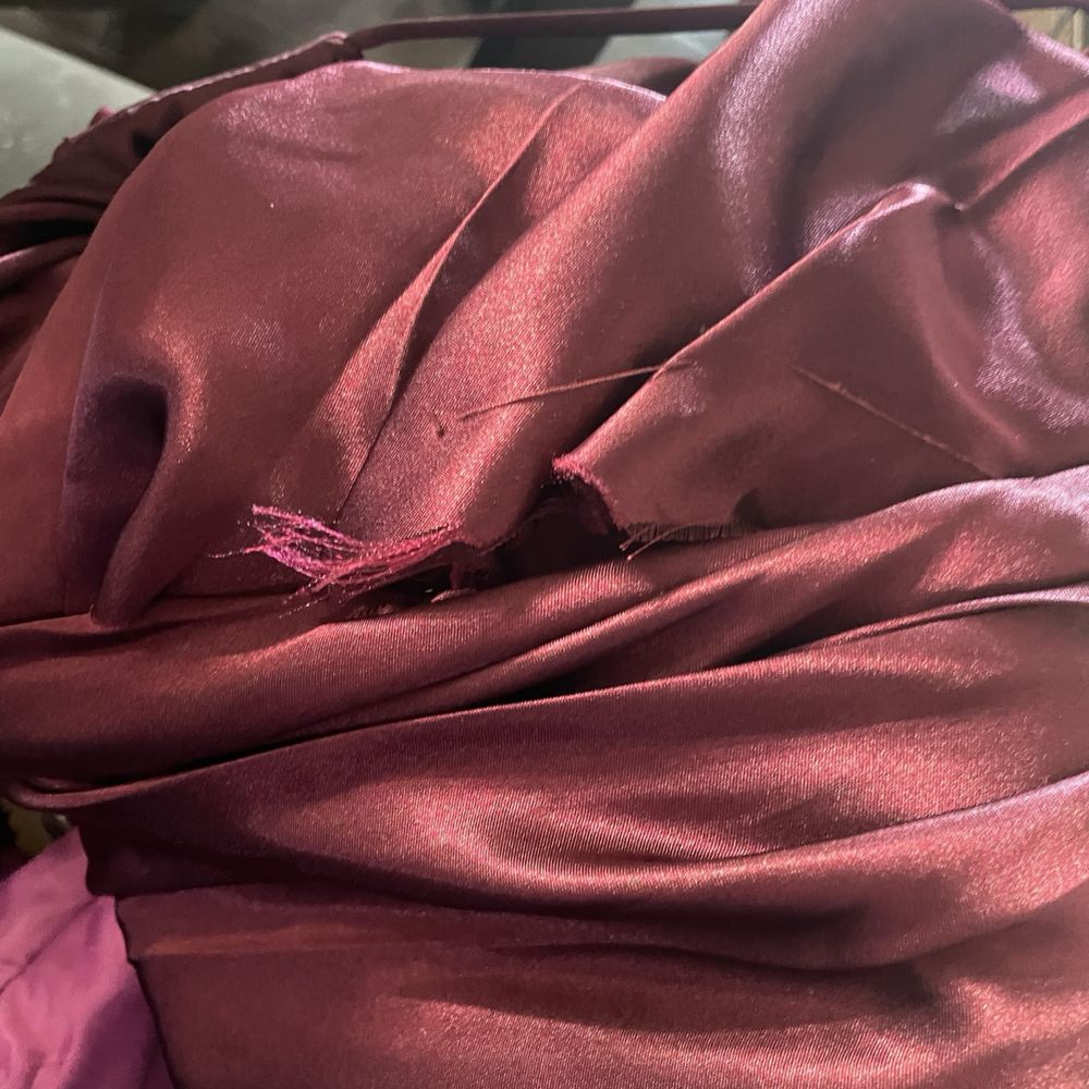 Where the dress came undone.