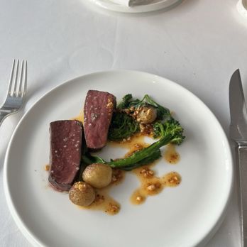 The Modern - brandt farms beef with broccoli, new potatoes, and and chili - New American Near Me - New York, New York The Modern - brandt farms beef with broccoli, new potatoes, and and chili - New American Near Me - New York, New York