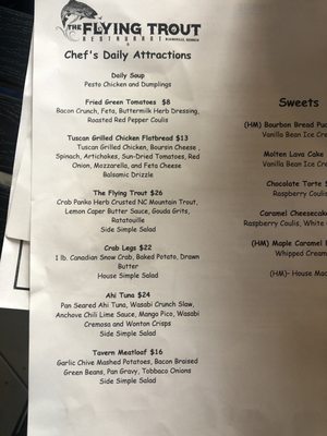 Menu photo 6 The Flying Trout Restaurant Blairsville, GA