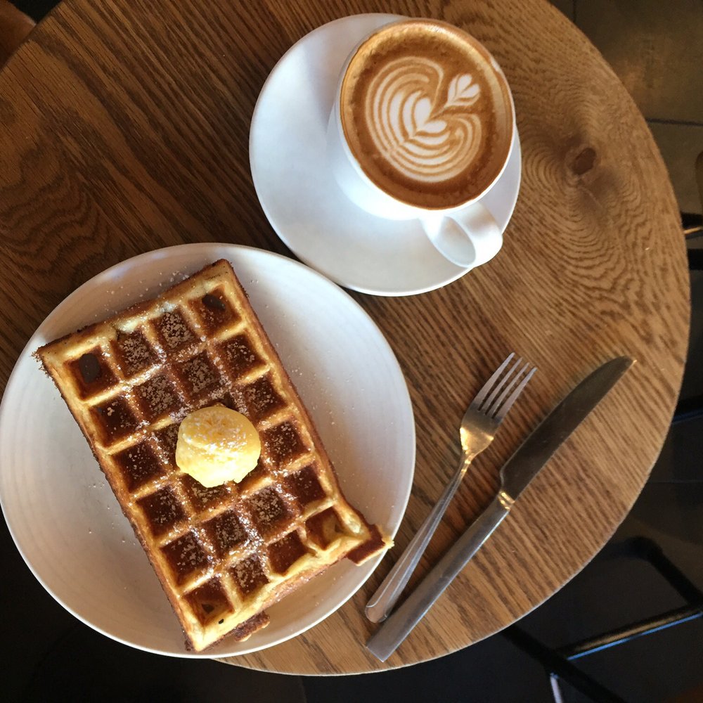 Equator Coffees - Latte and Housemade waffle - Coffee & Tea Near Me - Mill Valley, California Equator Coffees - Latte and Housemade waffle - Coffee & Tea Near Me - Mill Valley, California