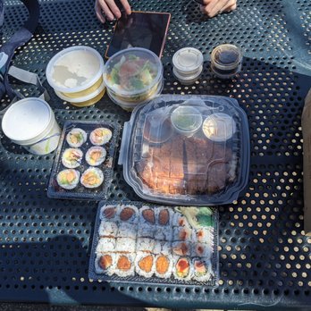Sushi Q6 Normandy - Got take out lunch special for 3 spicy rolls, pork katsu and they even included a free dish! - Sushi Bars Near Me - Ellicott City, Maryland Sushi Q6 Normandy - Got take out lunch special for 3 spicy rolls, pork katsu and they even included a free dish! - Sushi Bars Near Me - Ellicott City, Maryland
