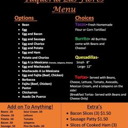 Taqueria Las Flores - Menu