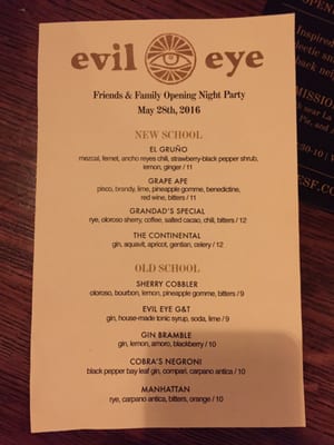 Menu photo 8 Evil Eye San Francisco, CA