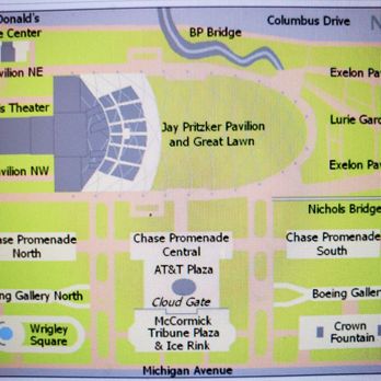 Millennium Park - The map I found on Google for the Millennium Park in Chicago. - Parks Near Me - Chicago, Illinois