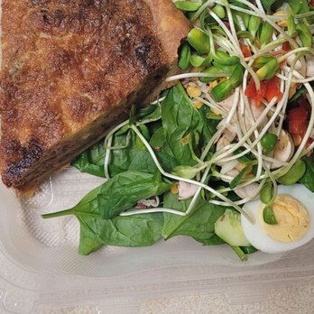 Eclectic Cafe - Quiche Lorraine with spinach salad - New American Near Me - Tucson, Arizona