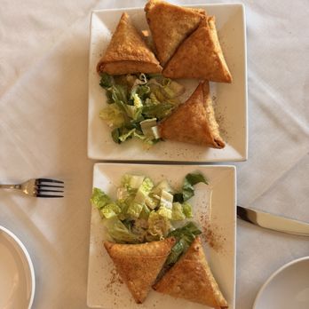 Indian Masala House - top plate : Vegetable Samosa (2 Pieces) bottom plate : Meat Samosa (2 Pieces) - Indian Near Me - Encino, California Indian Masala House - top plate : Vegetable Samosa (2 Pieces) bottom plate : Meat Samosa (2 Pieces) - Indian Near Me - Encino, California