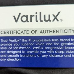 Eyewear Lens - Certificate of authenticity for the lens replacement