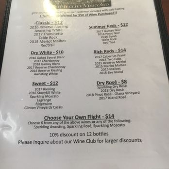 Whitecliff Vineyard - Tasting Menu - Wineries Near Me - Gardiner, New York