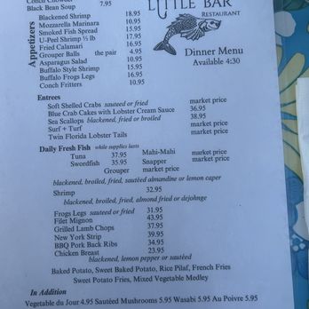 Little Bar Restaurant - Menu - Seafood Near Me - Goodland, Florida Little Bar Restaurant - Menu - Seafood Near Me - Goodland, Florida