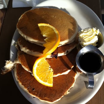 Shoreline Cafe - orange juice pancakes!  fluffy.  can choose 2 or stack of 4. - Seafood Near Me - Santa Barbara, California