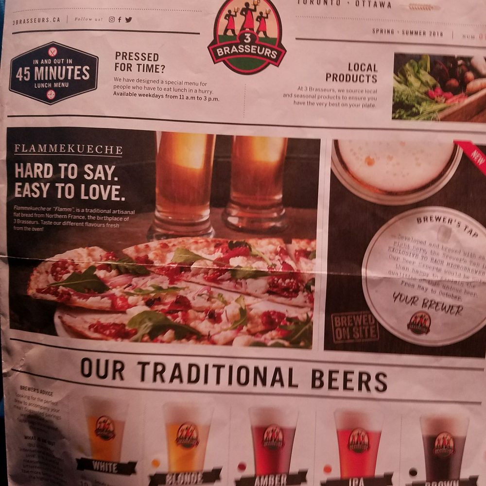 Les 3 Brasseurs - Menu - Pubs Near Me - Quebec, Quebec