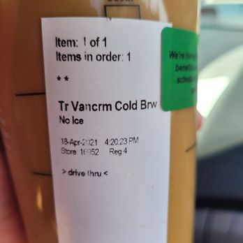 Starbucks - The tag showing the drink was wrong - Coffee & Tea Near Me - Fresno, California Starbucks - The tag showing the drink was wrong - Coffee & Tea Near Me - Fresno, California
