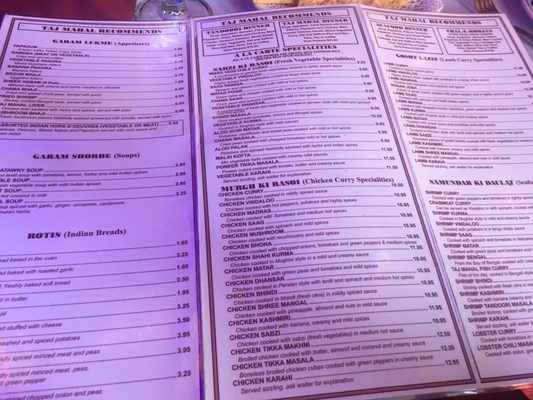 Menu photo 2 Taj Mahal Indian Restaurant Brooklyn, NY Menu photo 2 Taj Mahal Indian Restaurant Brooklyn, NY