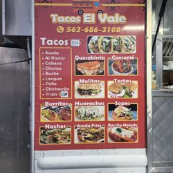 Tacos El Vale - Menu 5/28/2022