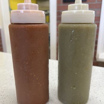 Taqueria La Doña - Their house made red and green sauce. - Mexican Near Me - Nashua, New Hampshire Taqueria La Doña - Their house made red and green sauce. - Mexican Near Me - Nashua, New Hampshire