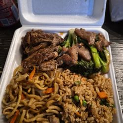 Silver Moon Chinese Food - I ordered the combo plate with half/half and chicken teriyaki and beef broccoli