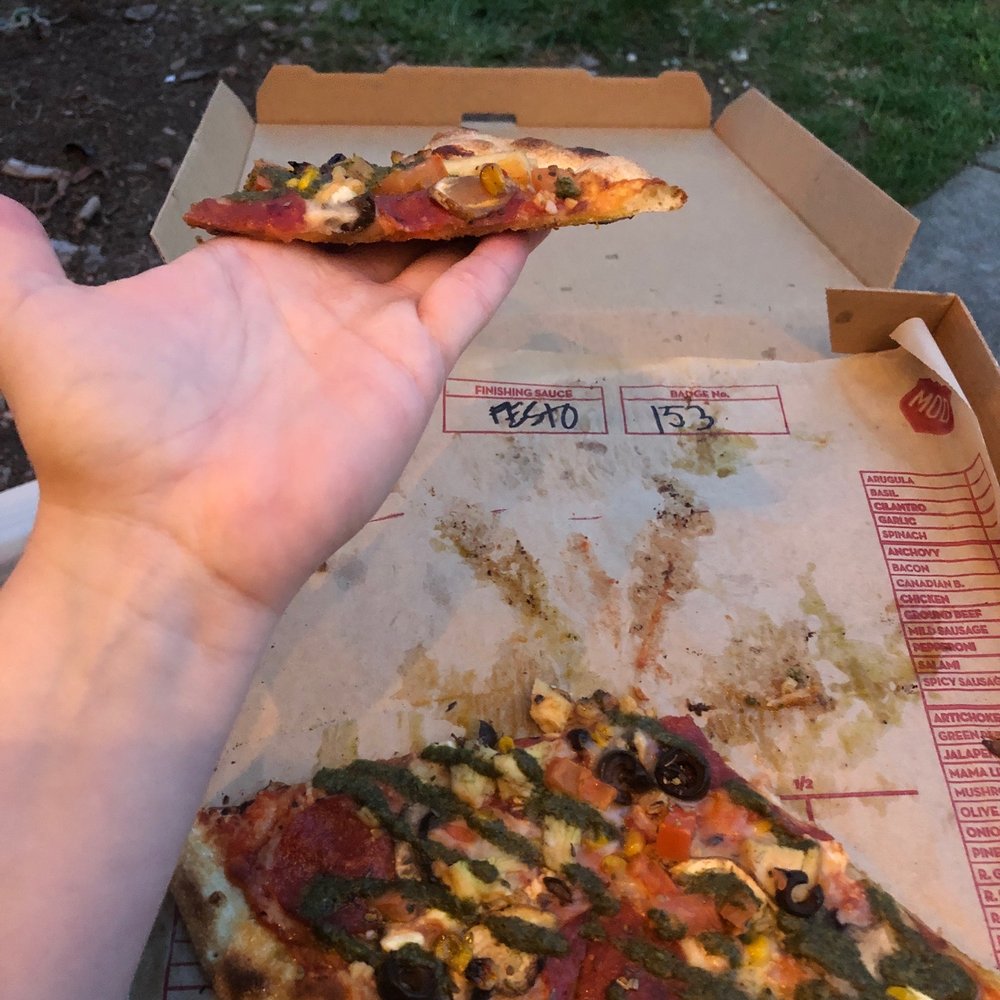 MOD Pizza - Supposedly 12 ingredients, but looks like 3 - Fast Food Near Me - Westminster, Colorado MOD Pizza - Supposedly 12 ingredients, but looks like 3 - Fast Food Near Me - Westminster, Colorado