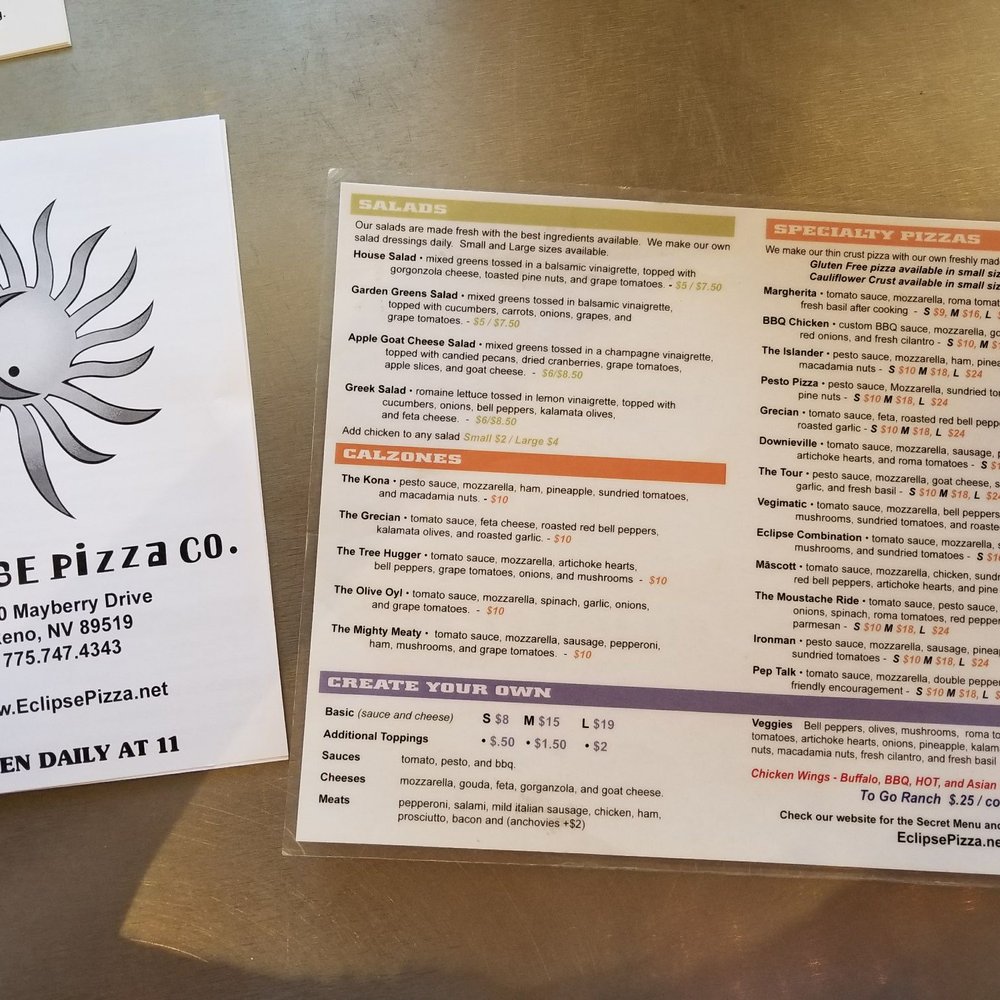 Eclipse Pizza Co. - Menu - Pizza Near Me - Reno, Nevada Eclipse Pizza Co. - Menu - Pizza Near Me - Reno, Nevada