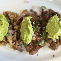 Cocina Del Carmen - Three tacos without the shells, chicken, Carnitas and Carne Asada