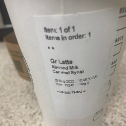 Starbucks - Caramel Latte with almond milk
