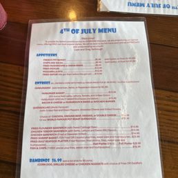 4th of July Week Menu