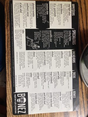Menu photo 1 BONEZ Crested Butte, CO