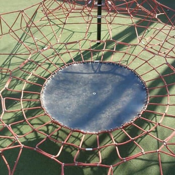 Julia de Burgos Park - Interior view of Spiderman Trampoline... - Playgrounds Near Me - Chicago, Illinois