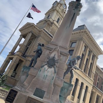 Montgomery County Courthouse - War Memorial in front of the Courthouse. - Landmarks & Historical Buildings Near Me - Crawfordsville, Indiana Montgomery County Courthouse - War Memorial in front of the Courthouse. - Landmarks & Historical Buildings Near Me - Crawfordsville, Indiana