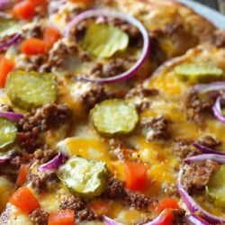 Cedar Key Pizza and Subs - Cheeseburger pizza, all the same ingredients. A must try!!!