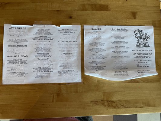 Menu photo 5 The Blind Onion Pizza & Pub Reno, NV