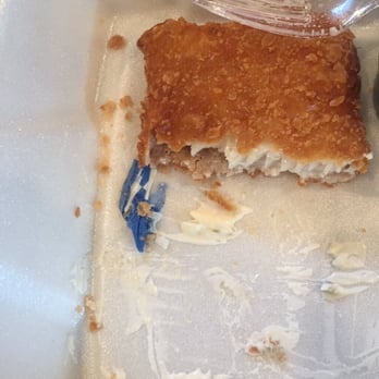 Luby's - The paper/trash I found under my fish, after I had already eaten half of it. So disgusting. - American Near Me - Fort Worth, Texas