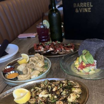 Barrel & Vine - Appetizers: Brussel sprouts, calamari, ceviche, bruchetta - Bars Near Me - Plainfield, Illinois Barrel & Vine - Appetizers: Brussel sprouts, calamari, ceviche, bruchetta - Bars Near Me - Plainfield, Illinois