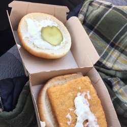 McDonald's - This is the fillet o fish with extra pickles, onions, and cheez!?