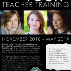 Revival Yoga Wellness Studio - Teacher training set to start in November!