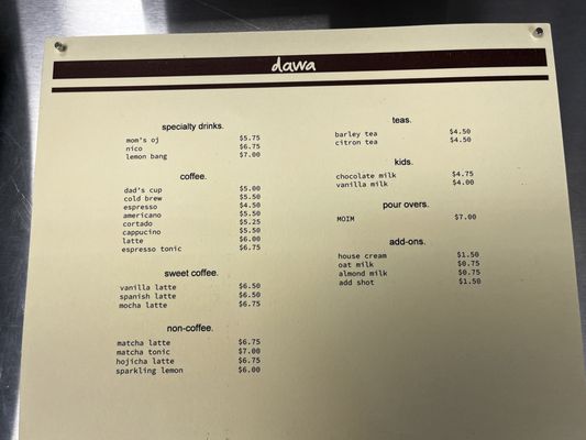 Menu photo 3 Dawa Coffee Santa Fe Springs, CA Menu photo 3 Dawa Coffee Santa Fe Springs, CA