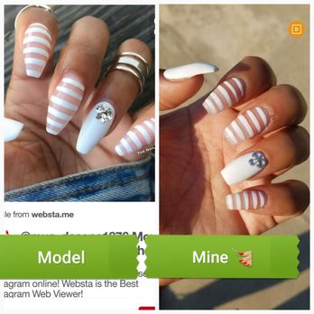 Happiness Nails - Eda did mine on the right. I didn't want the same shape as the picture. She did a perfect job at shaping my nails - Nail Salons Near Me - Elk Grove, California Happiness Nails - Eda did mine on the right. I didn't want the same shape as the picture. She did a perfect job at shaping my nails - Nail Salons Near Me - Elk Grove, California