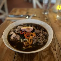 The Whole Beast. They're wonderful smokey take on ramen.