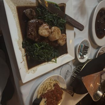 The Clawson Steak House - Steak and scallops entree with pasta side - Steakhouses Near Me - Clawson, Michigan The Clawson Steak House - Steak and scallops entree with pasta side - Steakhouses Near Me - Clawson, Michigan