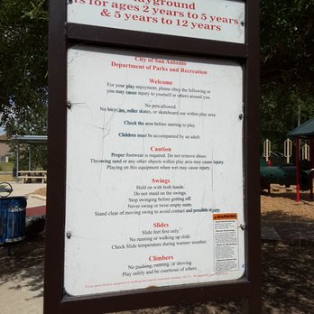 Comanche Lookout Park - Instructions on use of children' playground equipment - Parks Near Me - San Antonio, Texas