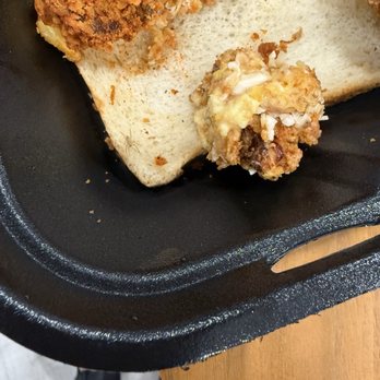 Dave's Hot Chicken - Bug on the toast, next to the ball of food I spit out after seeing it. - Chicken Shop Near Me - Aventura, Florida
