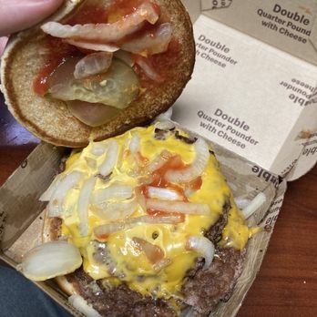 McDonald's - Dry meat and lukewarm.  Nice stacking on the pickles! - Coffee & Tea Near Me - Middletown, Rhode Island