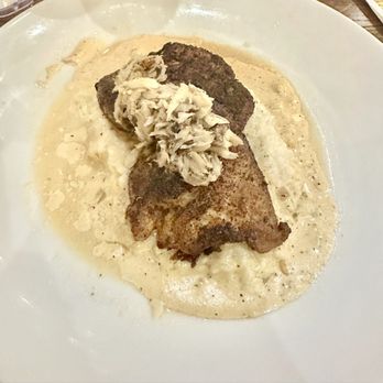 Cobalt - Grouper Special Blackened Fish of the Day, Risotto With crab meat on top - Seafood Near Me - Orange Beach, Alabama Cobalt - Grouper Special Blackened Fish of the Day, Risotto With crab meat on top - Seafood Near Me - Orange Beach, Alabama