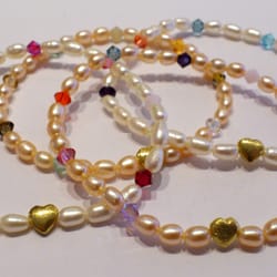 Einklang Schmuck und Wohnaccessoires - Süßwasserperlen, facettiertes Kristall, Sterling Silber vergoldet
