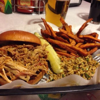Satchmo's - Pulled pork sandwich, sweet potato fries - Cajun/Creole Near Me - Flagstaff, Arizona