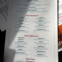 Vegetarian menu Vegetarian menu