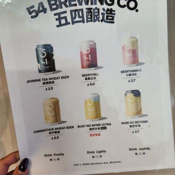 54 Brewing - Menu - Breweries Near Me - Markham, Ontario